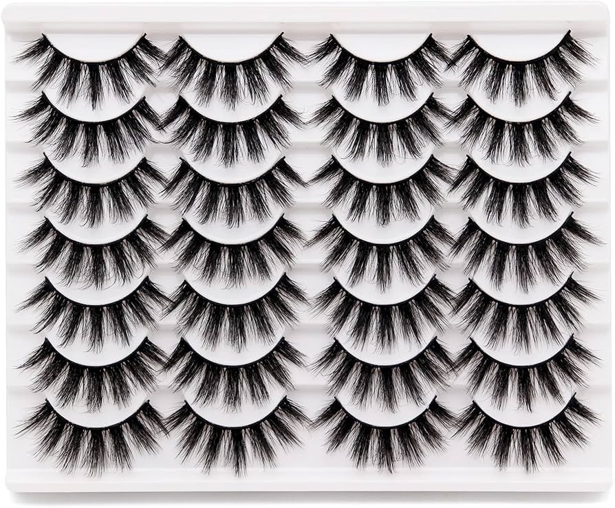 Losha Eyelashes Natural Look Faux Mink Lashes Pack Handmade Fluffy False Eyelashes 14 Pairs Eye L... | Amazon (US)