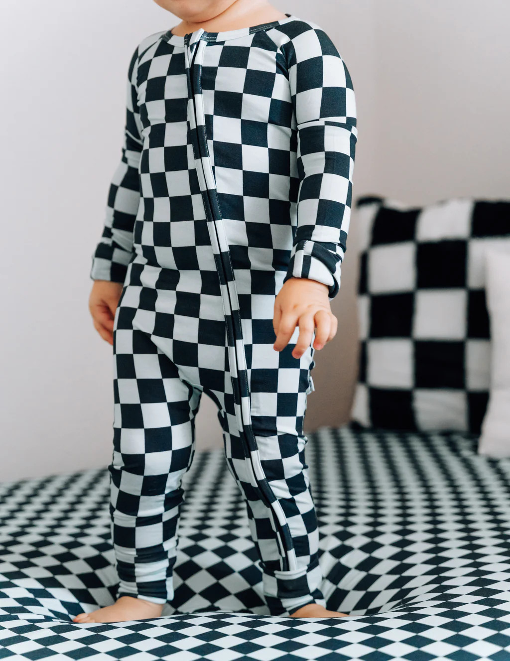 MIDNIGHT CHECKERS DREAM ROMPER | Dream Big Little Co.