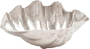 Deco 79 Aluminum Sea Life Shell Decorative Bowl, 17" x 11" x 7", Silver | Amazon (US)