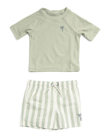 Toddler Boys Striped Rashguard Set | TJ Maxx