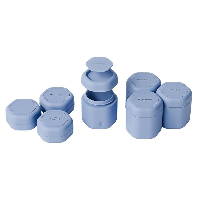 Cadence Travel Containers - Daily Routine Capsule Set - Magnetic Containers with Lids,4 Flex Medi... | Amazon (US)