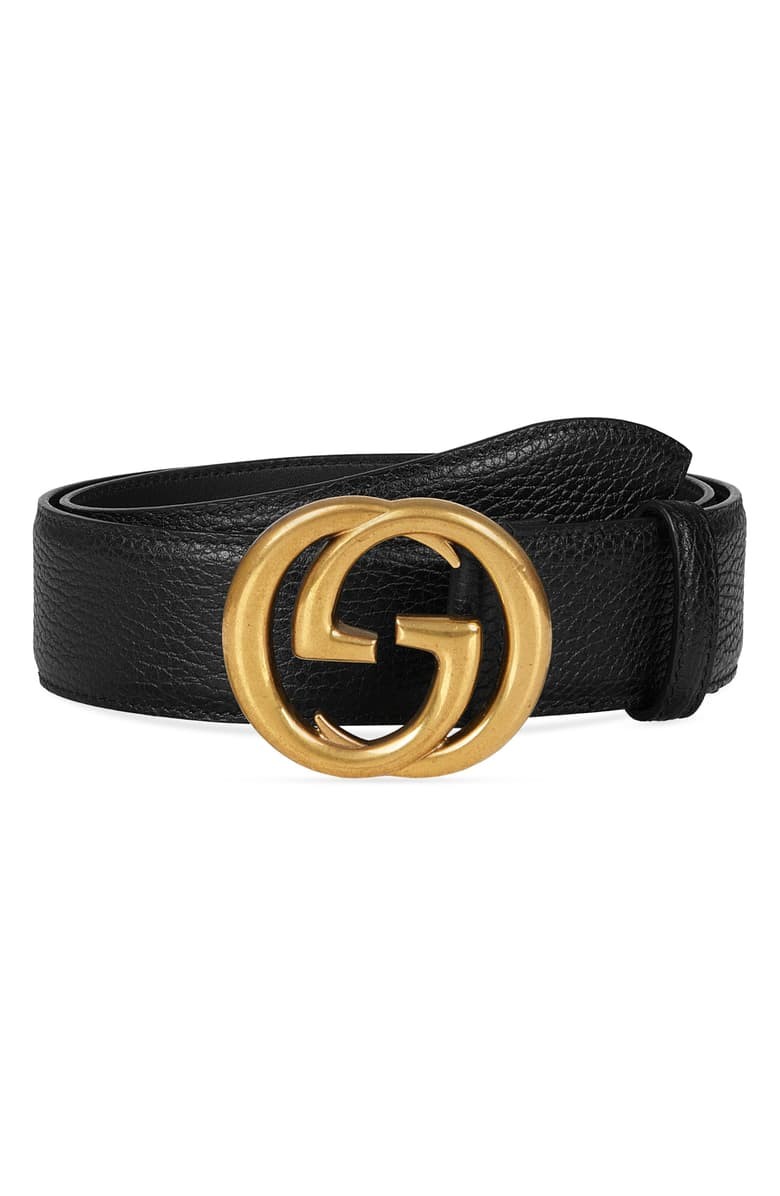 Interlocking-G Calfskin Leather Belt | Nordstrom