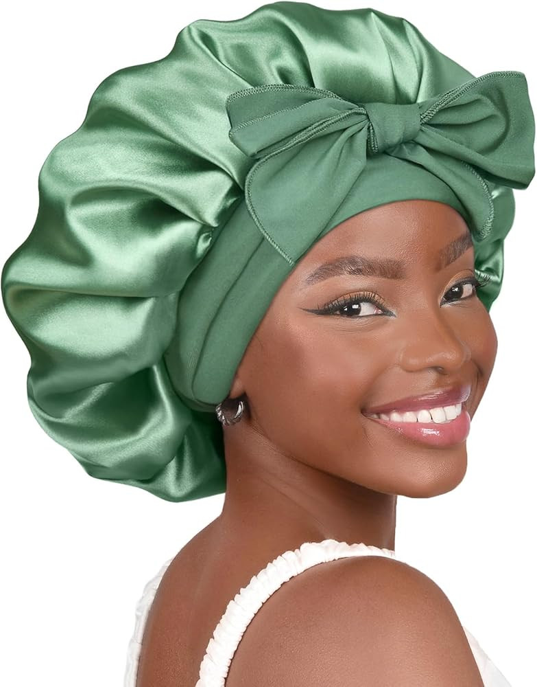 YANIBEST Satin Bonnet Silk Bonnet for Sleeping Double Layer Satin Lined Hair Bonnet with Tie Band... | Amazon (US)