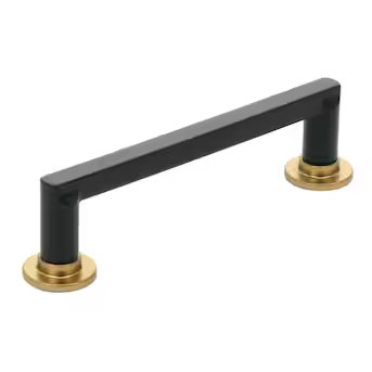 Origin 21 Hilo 3-3/4-in , 96mm Center to Center Matte Black/Brushed Gold Rectangular Bar | Lowe's