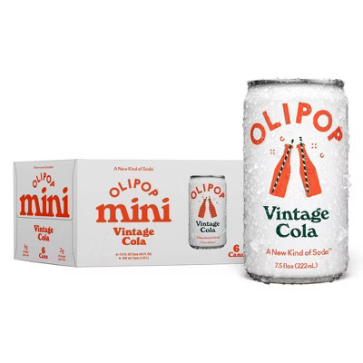 OLIPOP Mini's Vintage Cola Soda - 6pk/7.5 fl oz Cans | Target