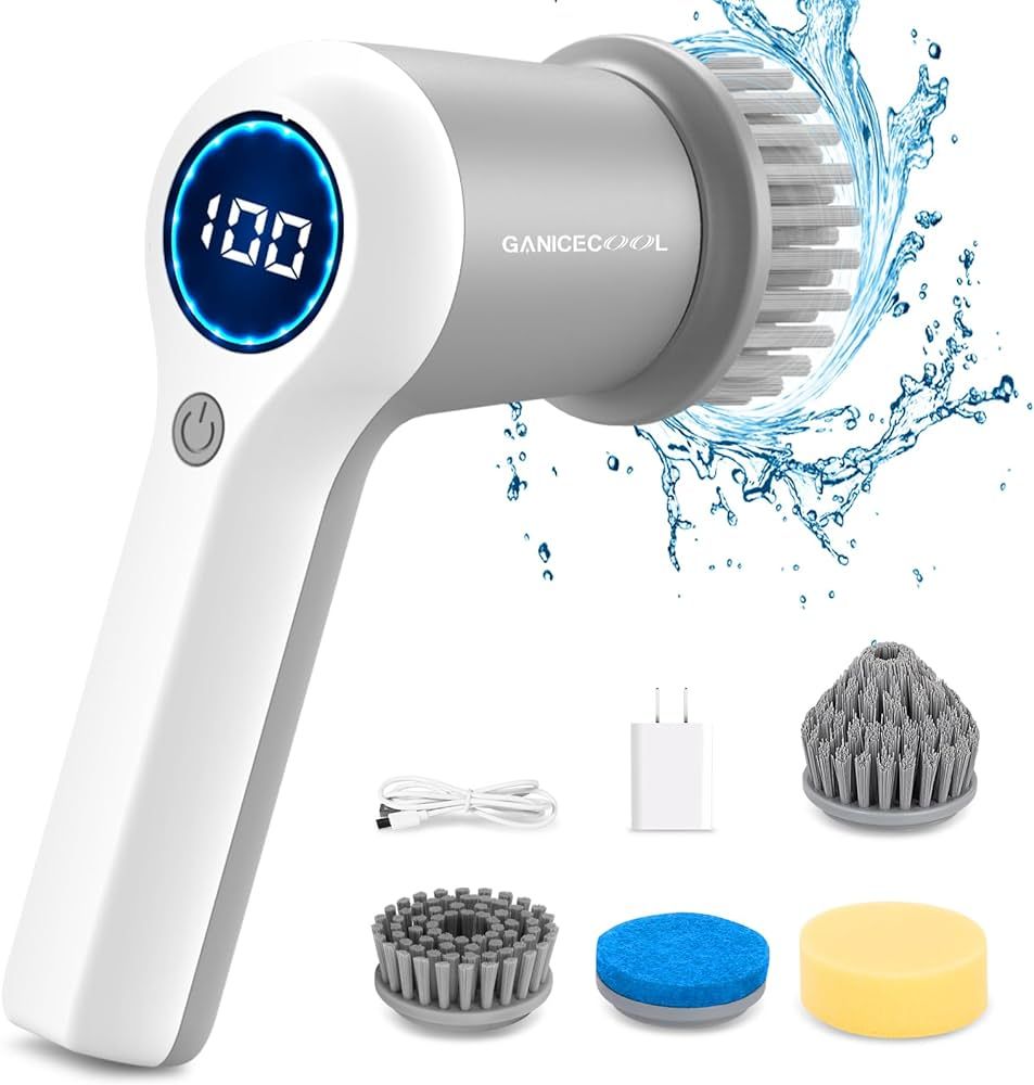 Electric Spin Scrubber, Cordless Electric Shower Scrubber with 4 Replaceable Shower Cleaning Brus... | Amazon (US)