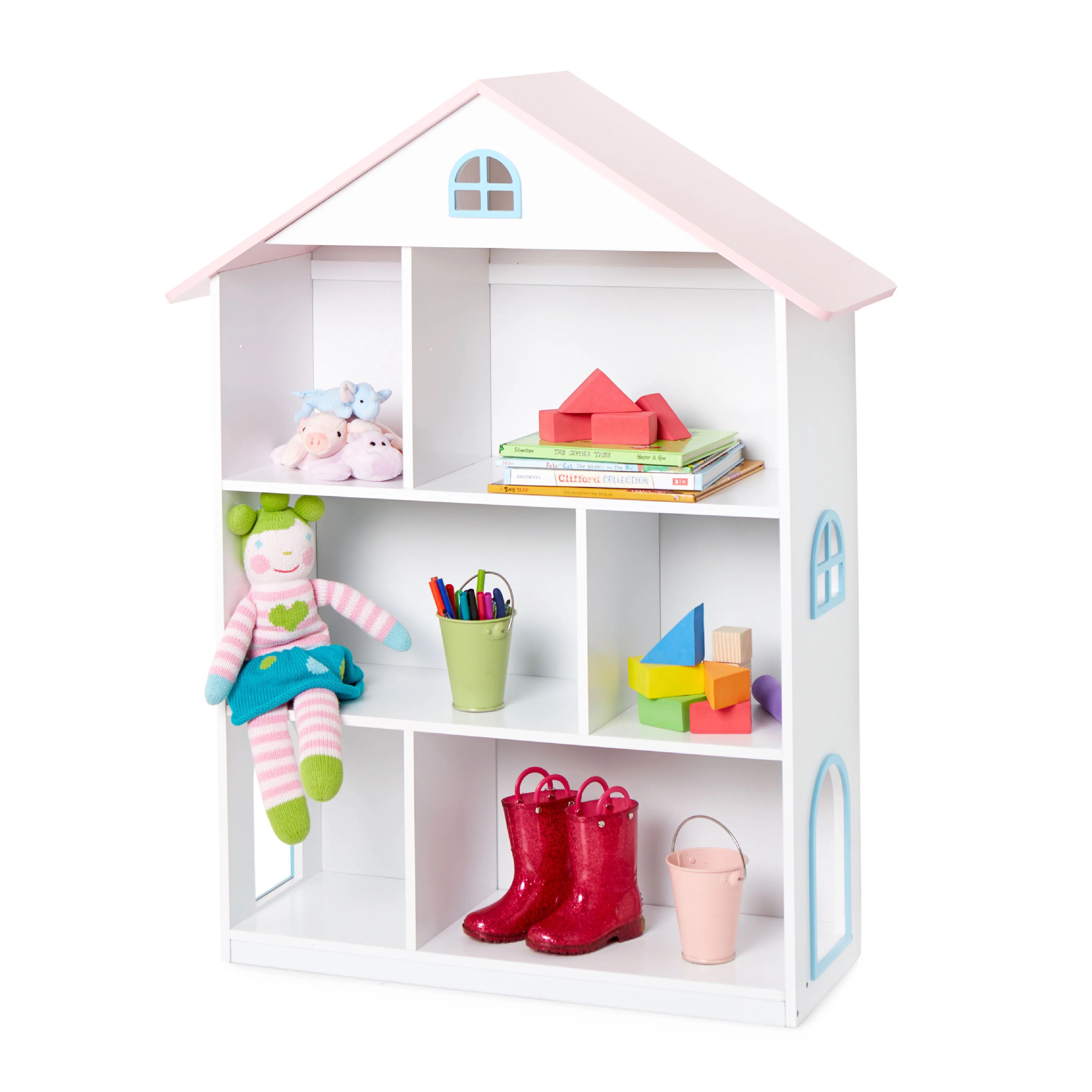 Wildkin Kids Wooden Dollhouse Bookcase for Girls, 42 x 12 x 33 Inches (White) - Walmart.com | Walmart (US)