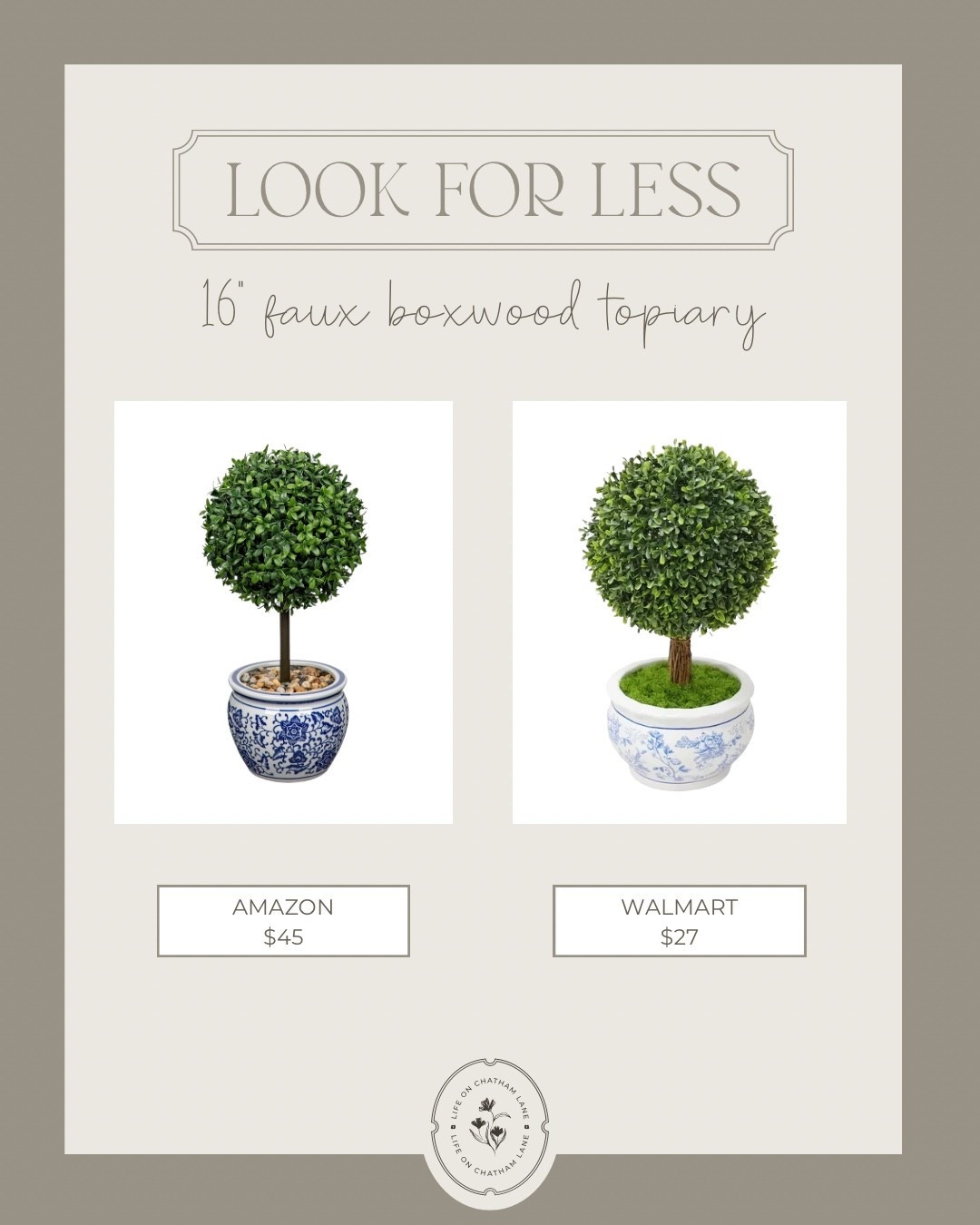 Pretty faux boxwood topiaries that are nearly identical in size and shape!  I love these chinoiserie inspired pots for an elevated touch!  

#LTKHome