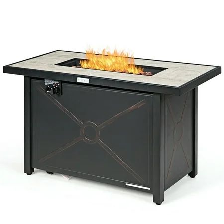 Gymax 42'' Rectangular Propane Gas Fire Pit 60,000 Btu Heater Outdoor Table W/ Cover | Walmart (CA)