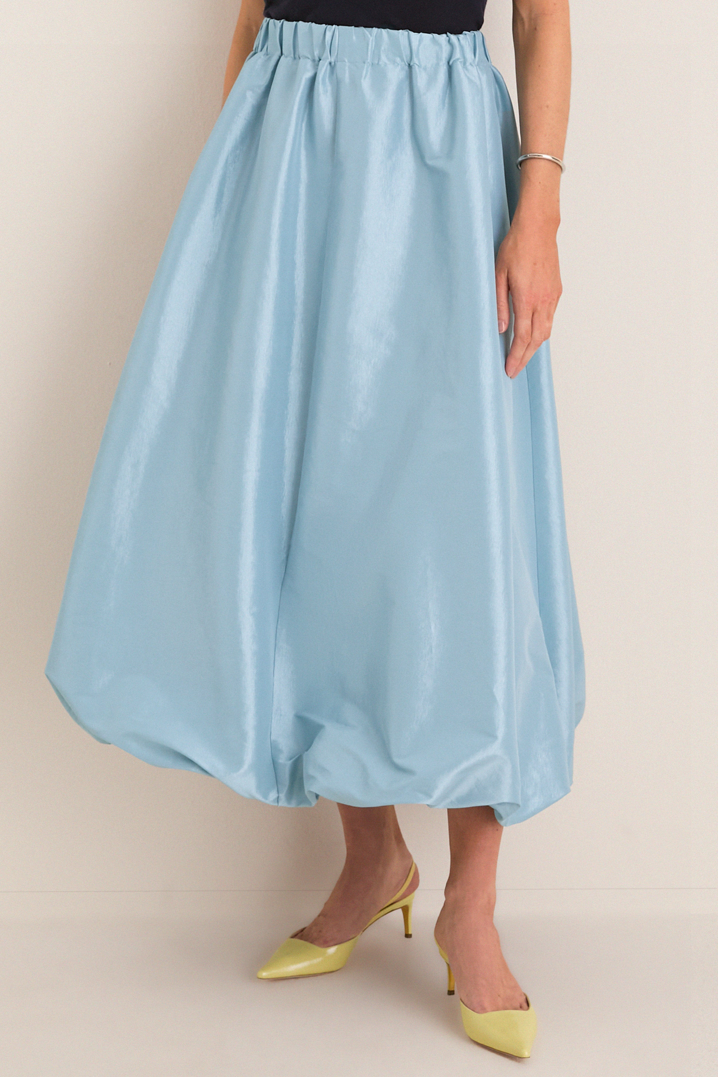 Sky Blue Taffeta Cynthia Bubble Skirt | Tuckernuck (US)
