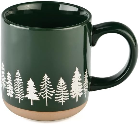 Sweet Water Decor White Pine Trees Coffee Mug, 14oz Stoneware Christmas Mug, Dishwasher & Microwa... | Amazon (US)