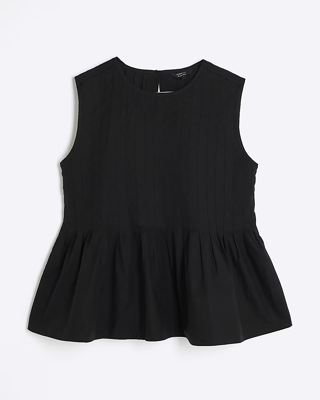 Black Sleeveless Pleated Top | River Island UK & IE