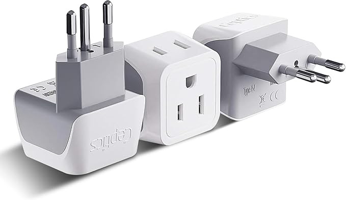 Ceptics Brazil Travel Adapter Plug with Dual Usa Input - Type N (3 Pack - Ultra Compact - Safe Gr... | Amazon (US)