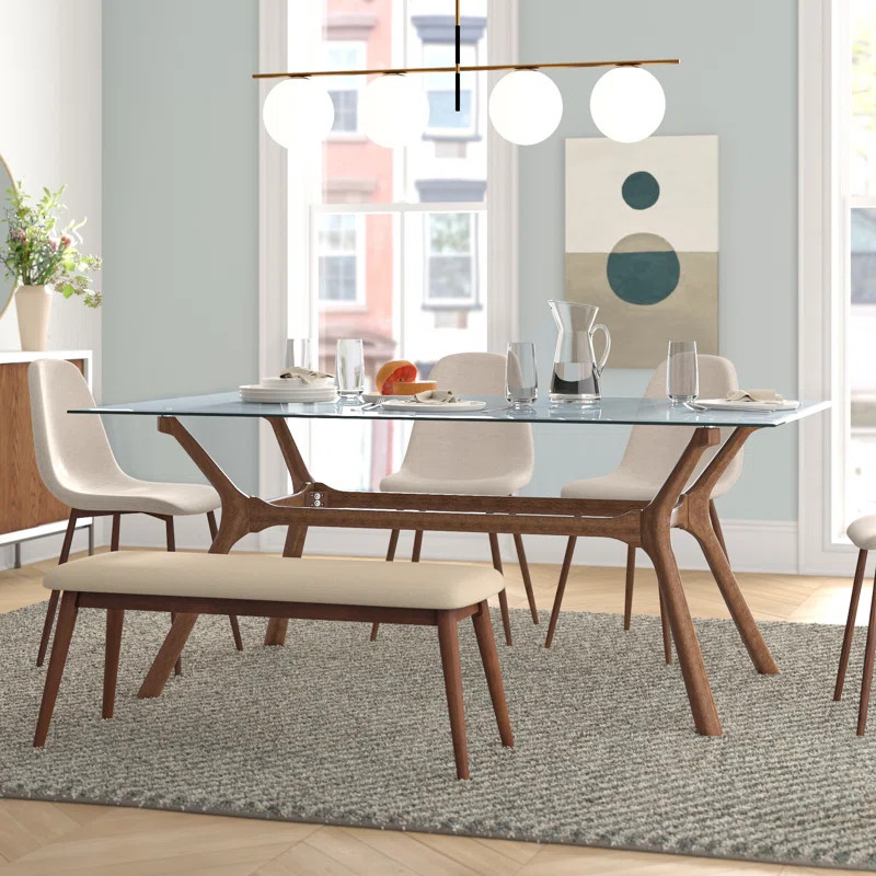 Alxander Glass Top Dining Table | Wayfair North America