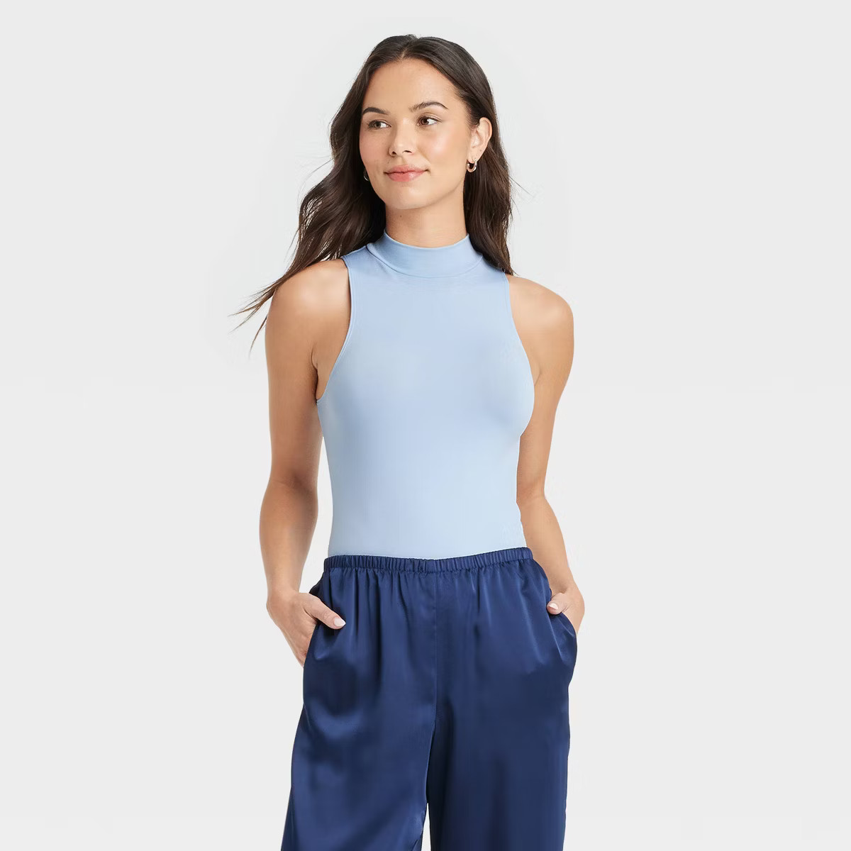 Women's Seamless Bodysuit - A New Day™ Light Blue S | Target