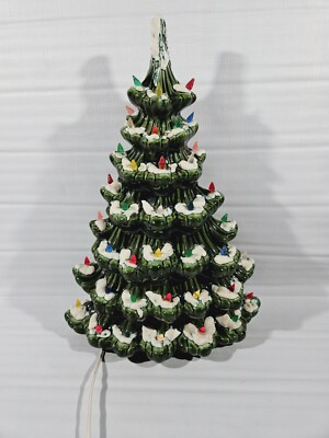 Vintage Atlantic Mold Ceramic Christmas Tree Blinking Lights Wall Hanging  17”  | eBay | eBay US