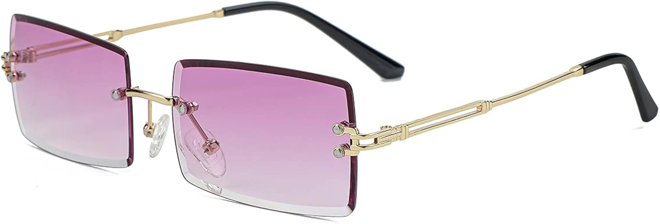 Gleyemor Rimless Rectangle Sunglasses for Women Mens Fashion Vintage Frameless Square Glasses wit... | Amazon (US)