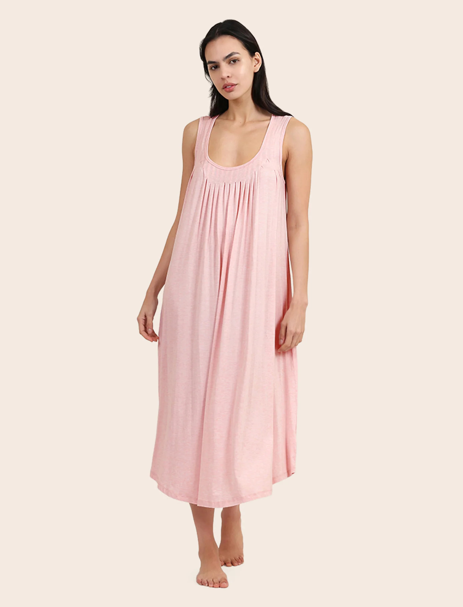 Kate Modal Soft Pleat Front Maxi Nightgown | Papinelle Sleepwear US