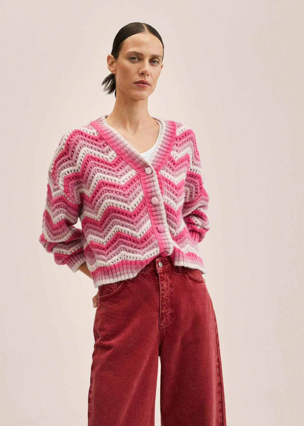 Multi-color knit cardigan | MANGO (US)