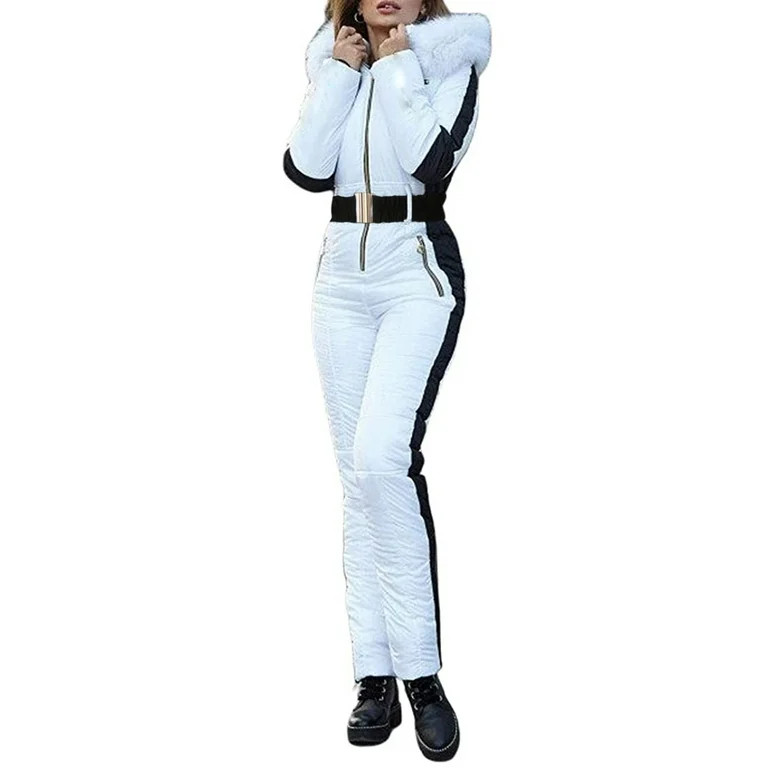 PMUYBHF Womens Ski Suit Women's Winter Outdoor Sports Jumpsuit Waterproof with Removable Collar O... | Walmart (US)