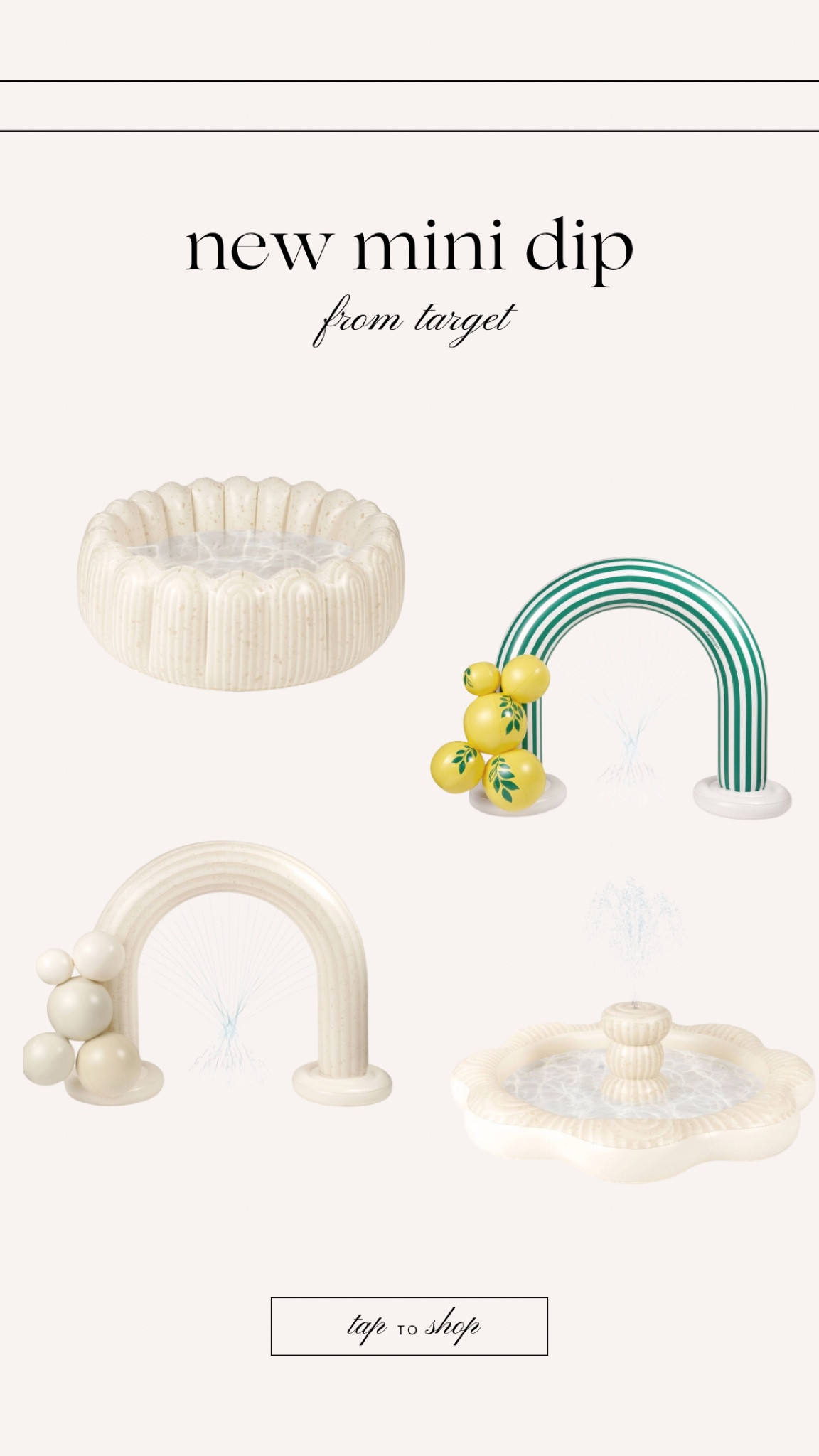 The cutest summer splash pads from target. We have last years minidip & it’s held up AMAZING!! Such cute designs 

#LTKSeasonal