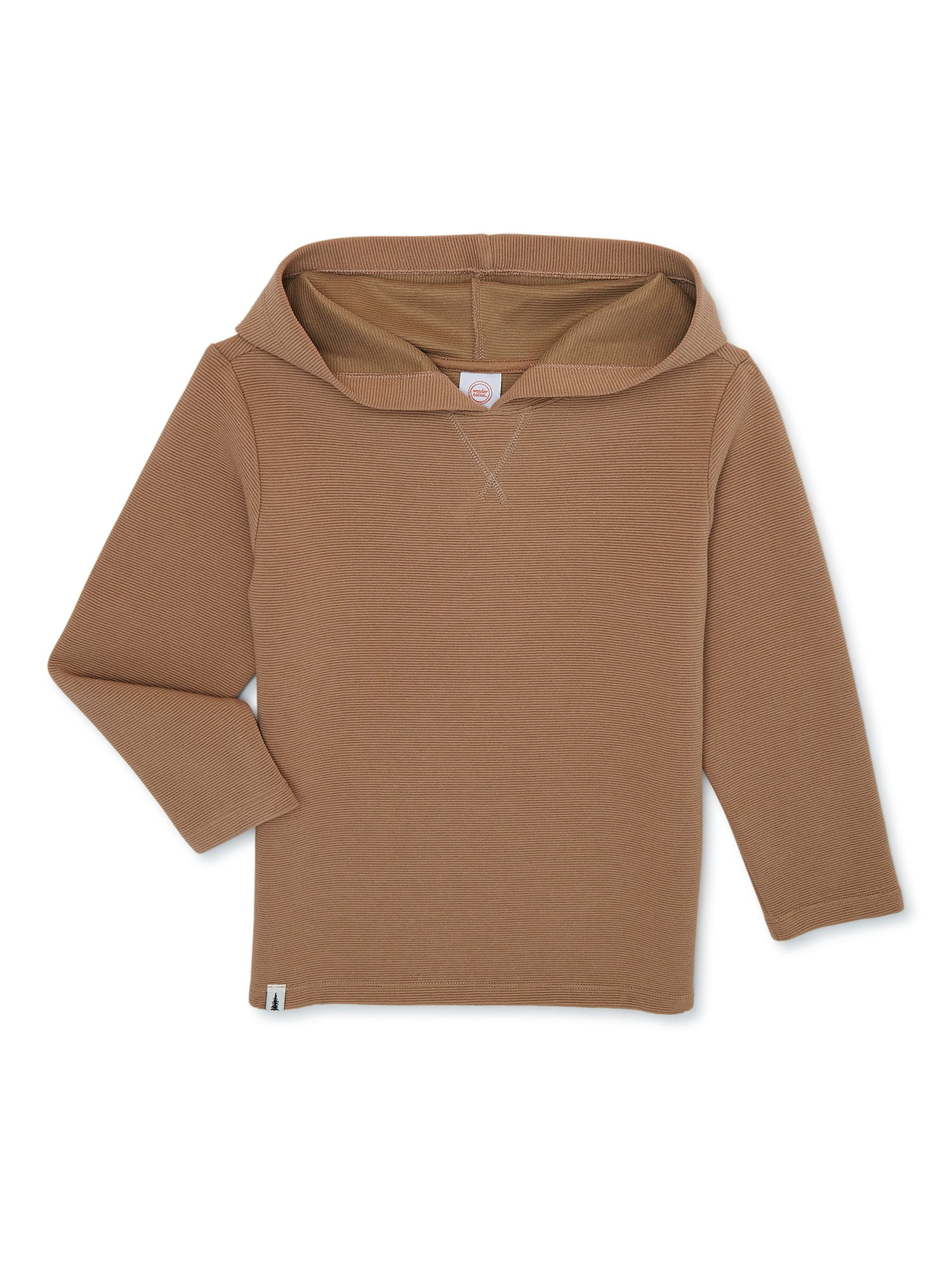 Wonder Nation Boys Textured Hoodie with Long Sleeves, Sizes 4-18 & Husky | Walmart (US)