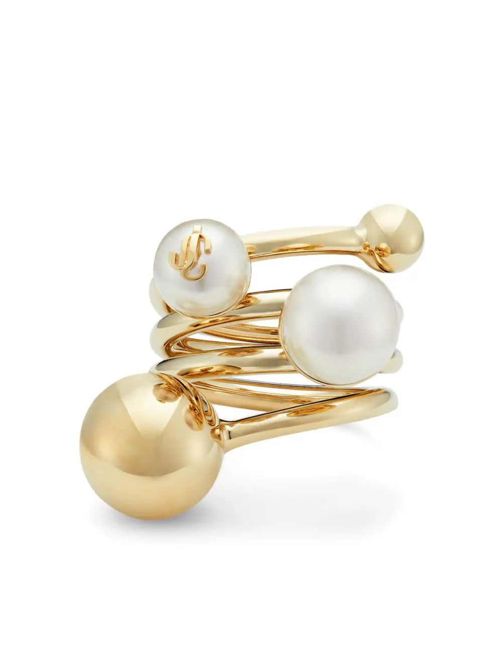 debossed-logo multi-pearl ring | Farfetch Global