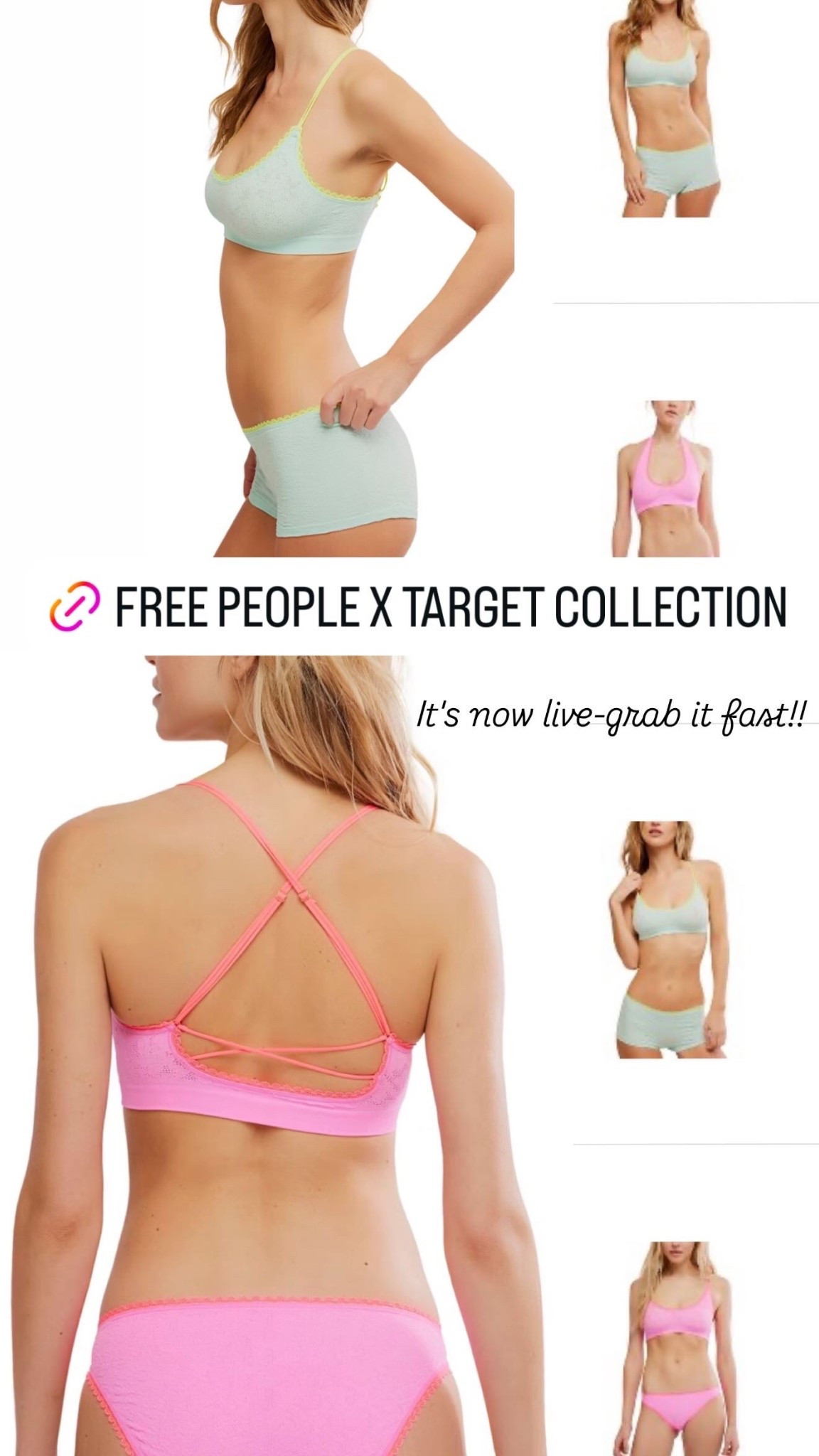 Free People x Target collection is now live! I love all the cami bra and bottoms! The lace cami is so pretty too! #fpxtarget #freepeople #targetfinds 

#LTKmomlife #LTKSpringSale #LTKootd