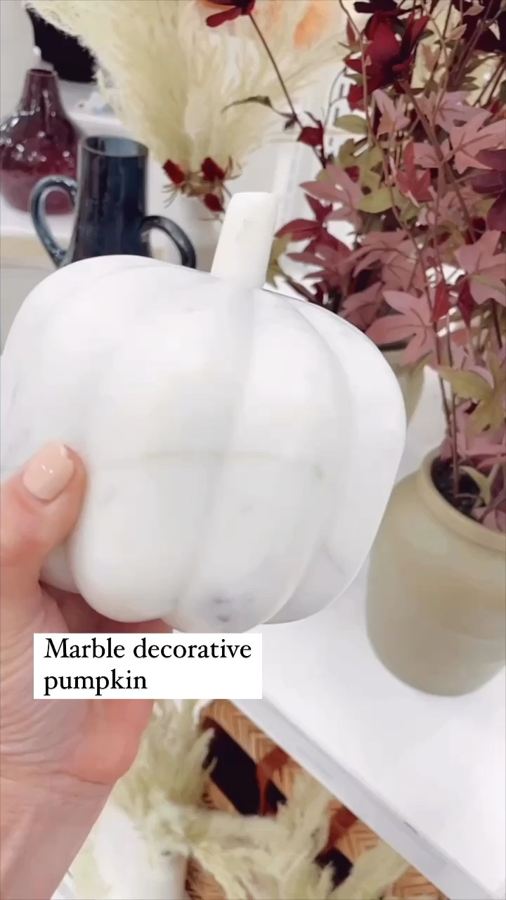 This white marble pumpkin is perfect if you are going for neutral fall decor! 

#falldecor #pumpkins #fauxpumpkins #tabledecor

#LTKSeasonal #LTKVideo #LTKHome