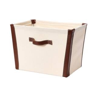 Household Essentials 16" Canvas Bin with Vegan Leather Trim | 12" x 16" x 11" | Michaels® | Michaels Stores