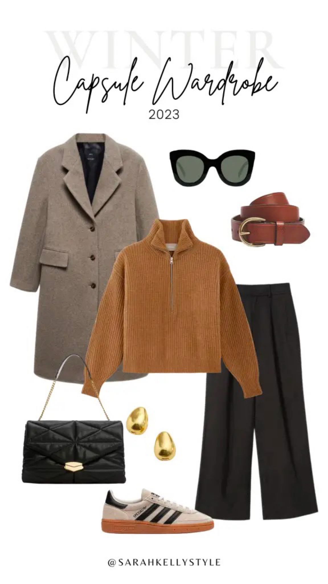 Winter Capsule Wardrobe 2023, winter outfit, ways to wear, outfit breakdown, overcoat, wide leg jeans, faux leather, lug sole boots, Chelsea boot, sneakers, sweater, bodysuit, Sarah Kelly Style

#LTKSeasonal #LTKstyletip #LTKHoliday