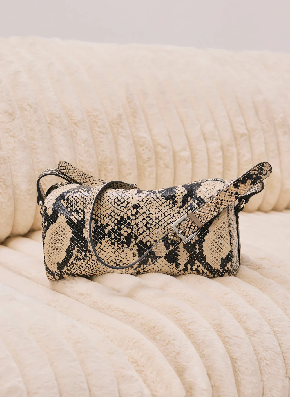 Matilda Snake Print Leather Shoulder Bag | Mint Velvet
