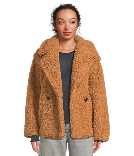 UGG Women's Gertrude Short Teddy Coat, Chestnut, XL | Amazon (US)