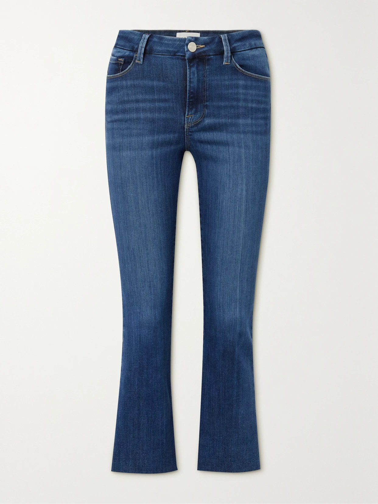 FRAME - Le Crop Mini Boot Cropped Mid-rise Bootcut Jeans - Blue | NET-A-PORTER (US)