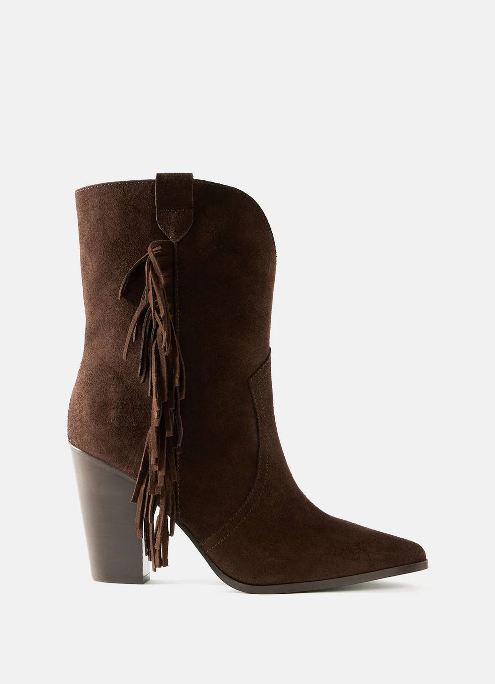 Flossie Brown Suede Tassel Boots | Mint Velvet