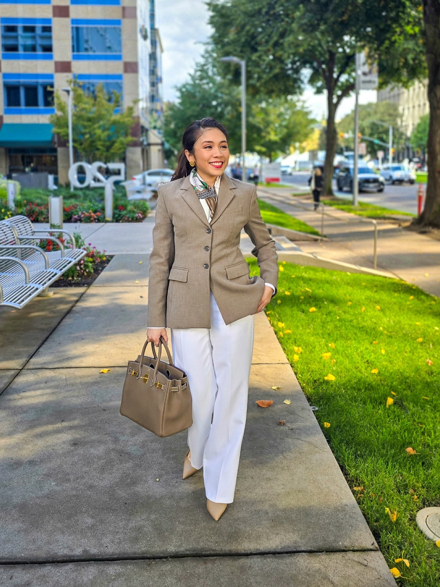 Blazer and scarf look ❤️

This color (blazer) is currently not available. I linked the blazer style and there are several colors to choose from  

#LTKStyleTip #LTKSeasonal