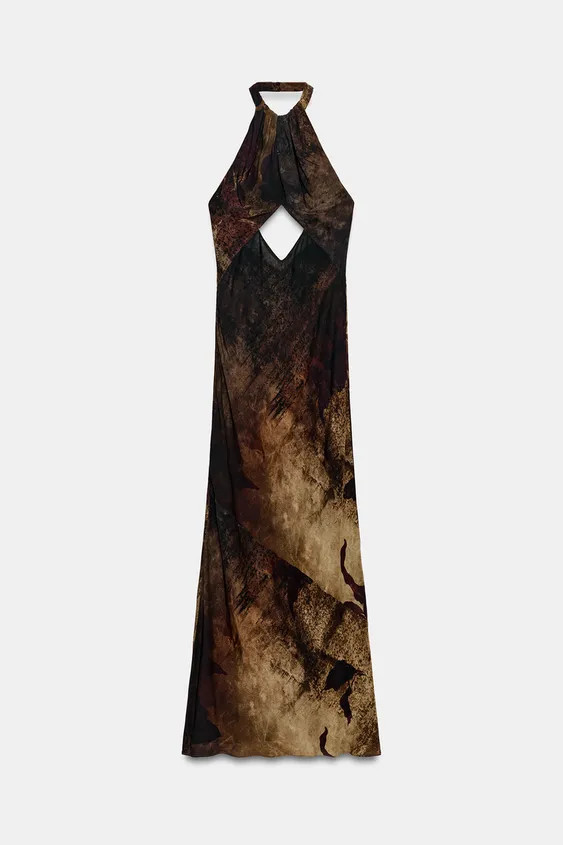 ZARA WOMAN COLLECTIONDress crafted from viscose. Featuring a halter neckline and cut-out detail. ... | Zara US