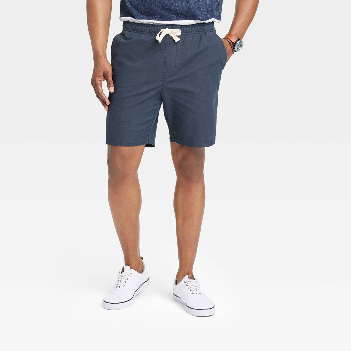 Men's 8" Everyday Relaxed Fit Pull-On Shorts - Goodfellow & Co™ Navy Blue | Target