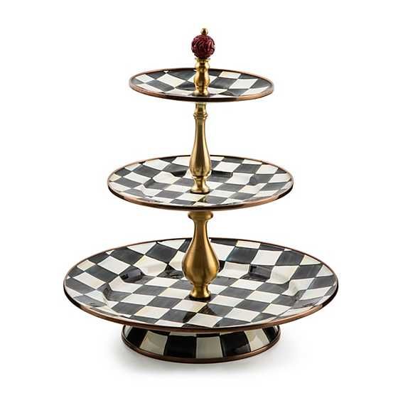 MacKenzie-Childs | Courtly Check Enamel Three Tier Sweet Stand | MacKenzie-Childs