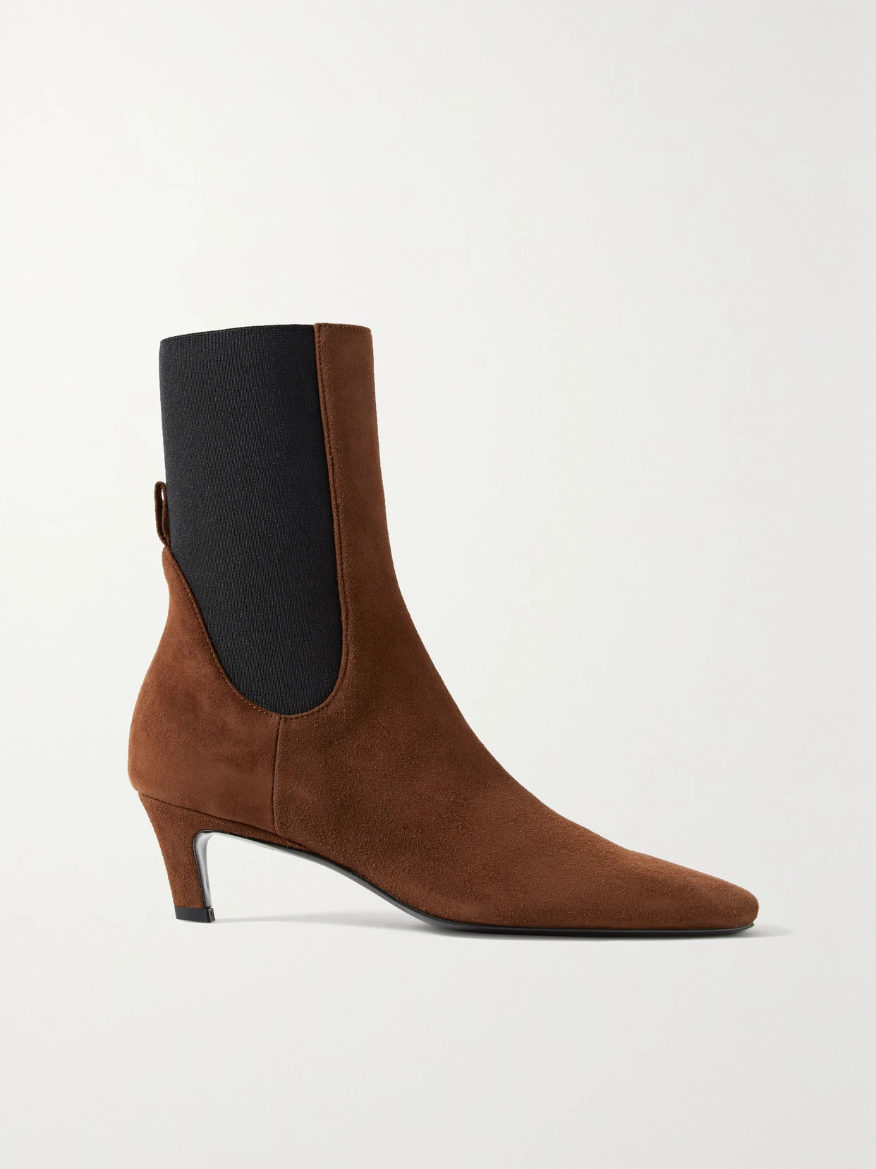 Totême - The Mid Heel Suede Ankle Boots - Brown | NET-A-PORTER (US)