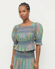 Nicola Smocked Blouse | Loeffler Randall