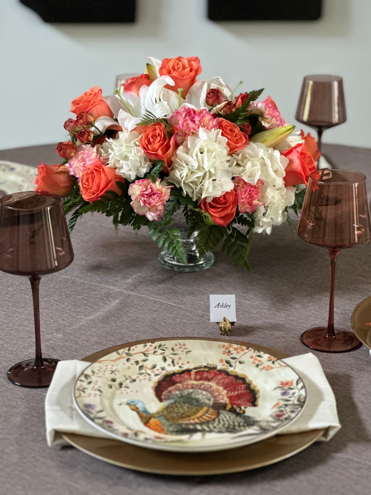 Thanksgiving tablescape!! Order now for Thanksgiving delivery

Holiday wine, glasses, hombre, napkins, round table, table, cover plate, plate, chargers, home decor 

#LTKSaleAlert #LTKHome #LTKHoliday