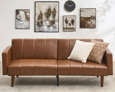 75" Futon Sofa Bed, Mid-Century Modern Futon Couch, Convertible Sleeper Sofa with Adjustable Back... | Macy's