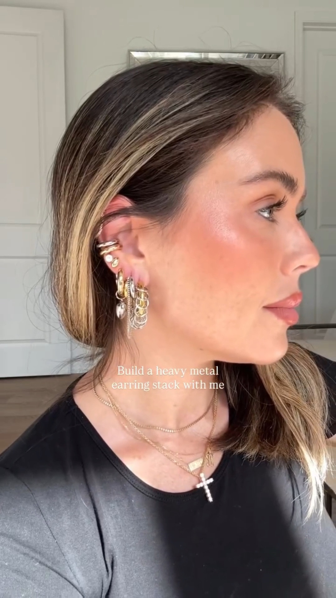 Two tone jewelry ✨ build a heavy metal earring stack with me

I pierced my ears another time when I did Olivia’s in August (so I knew how long they were taking to feel better for her). I didn’t want to hang anything off that stud yet. Is it even October unless you hear rob zombie?