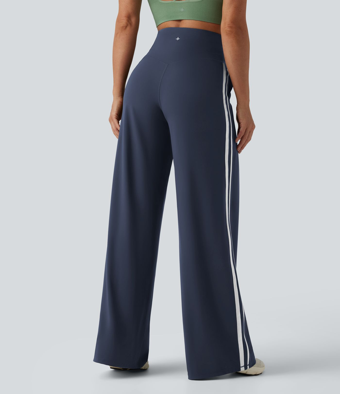 Halara UltraSculpt\u2122 High Waisted Tummy Control Color Block Stripes Yoga Baggy Pants with Poc... | HALARA