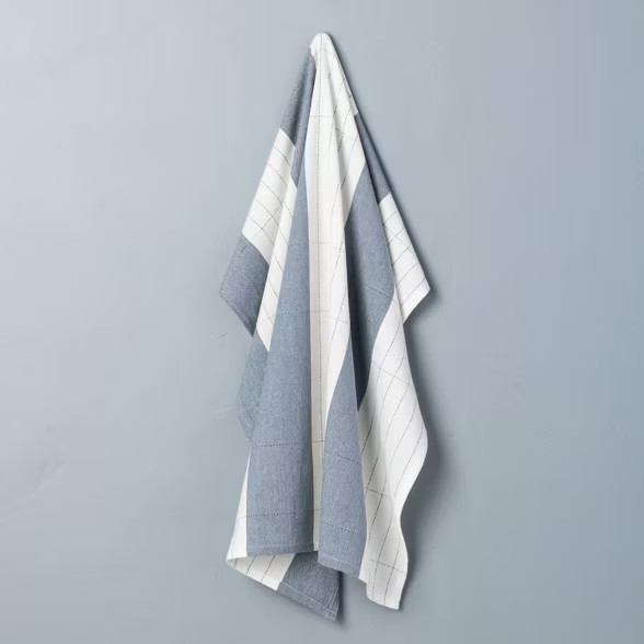 Bold & Thin Stripe Flour Sack Kitchen Towel Sour Cream/Faded Blue - Hearth & Hand™ with Magnoli... | Target