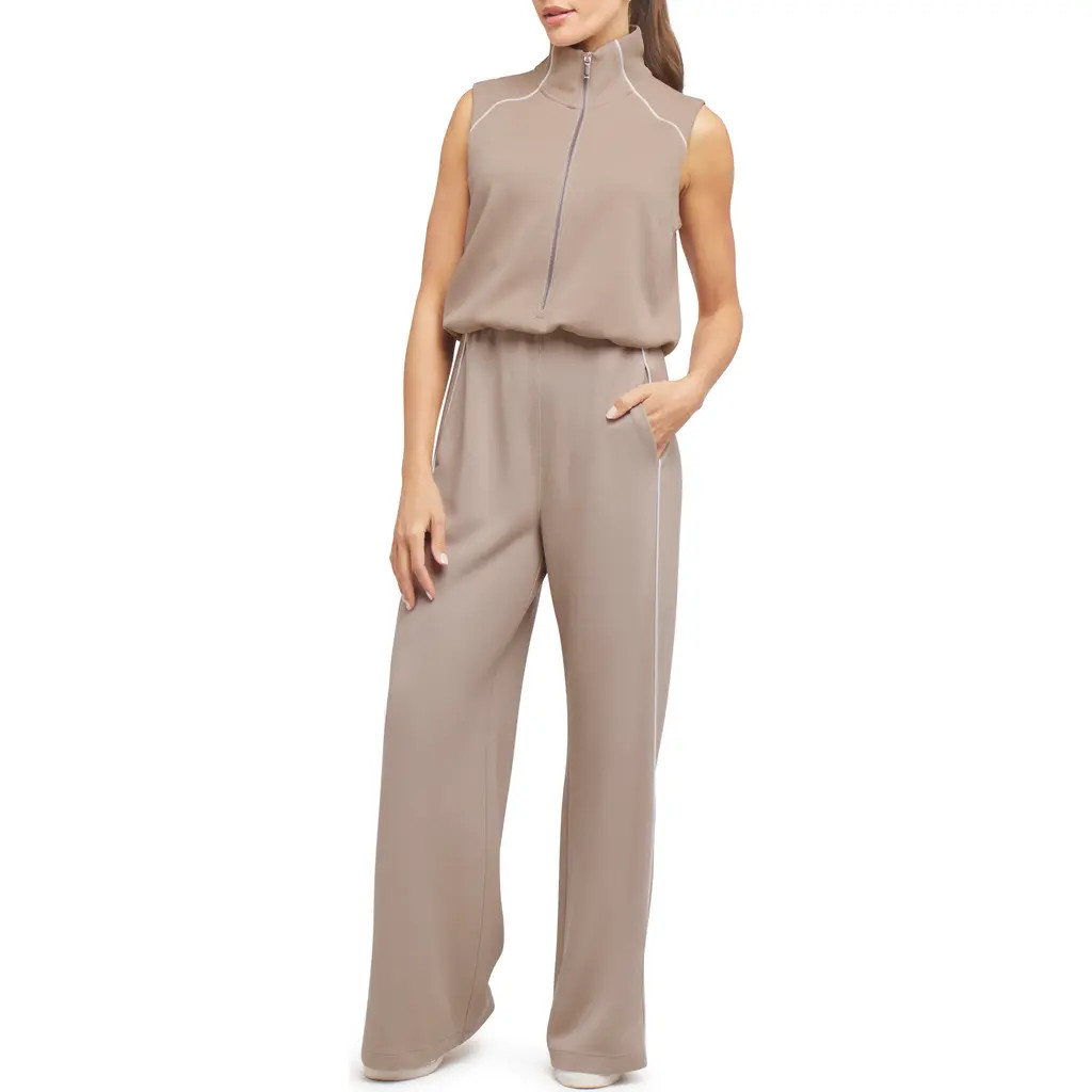 SPANX® AirPiqué Jumpsuit in Ashwood at Nordstrom, Size X-Large | Nordstrom