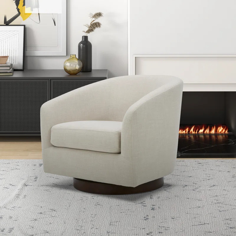 Bennett Upholstered Swivel Barrel Chair | Wayfair North America