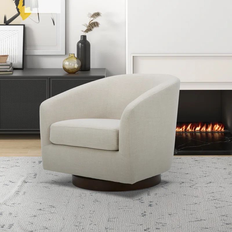 Bennett Upholstered Swivel Barrel Chair | Wayfair Professional