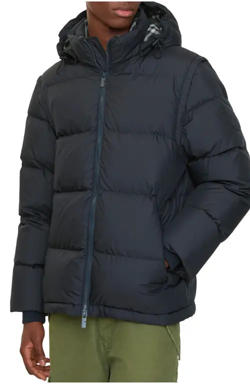 burberry Detachable Sleeve Puffer Jacket in Navy at Nordstrom, Size X-Large | Nordstrom